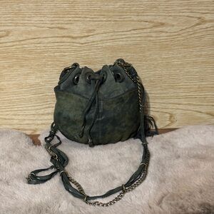 Olivia Harris Brown Leather & Chain Crossbody Hobo Purse